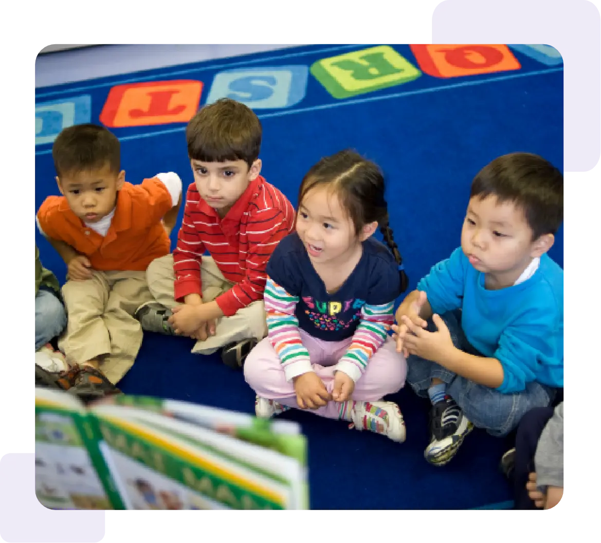 Children listening to a Mat Man story